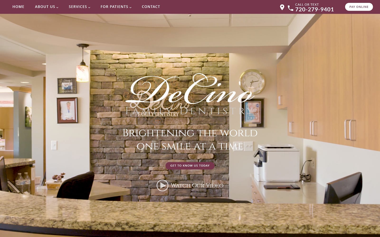 The Screenshot of DeCino Family Dentistry decinofamilydentistry.com Website