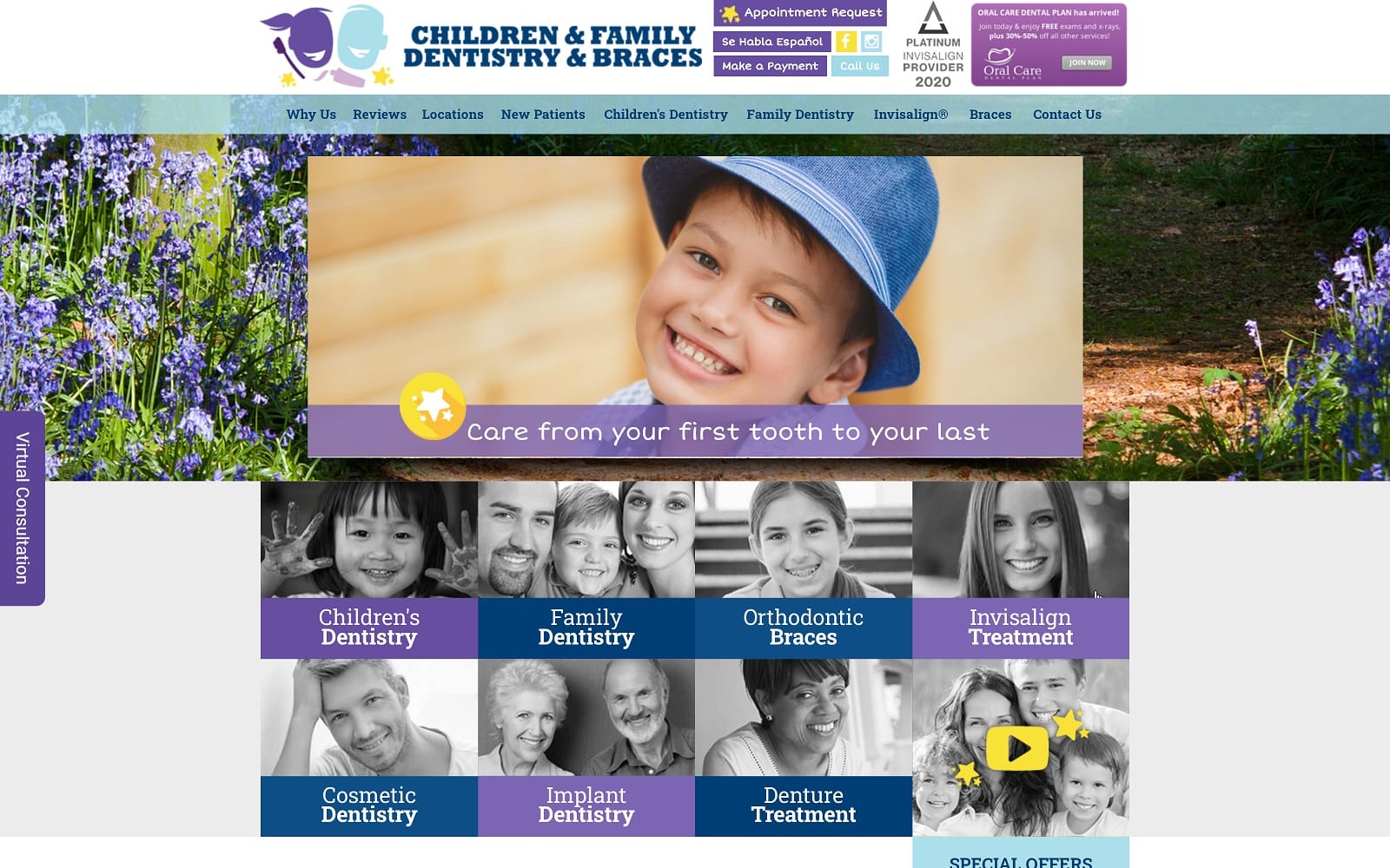 The Screenshot of Children & Family Dentistry & Braces of Springfield dentistryandbraces.com Website