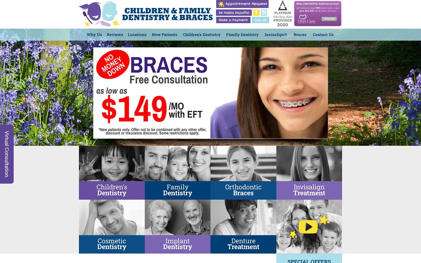 The Screenshot of Children & Family Dentistry & Braces of Springfield dentistryandbraces.com Website