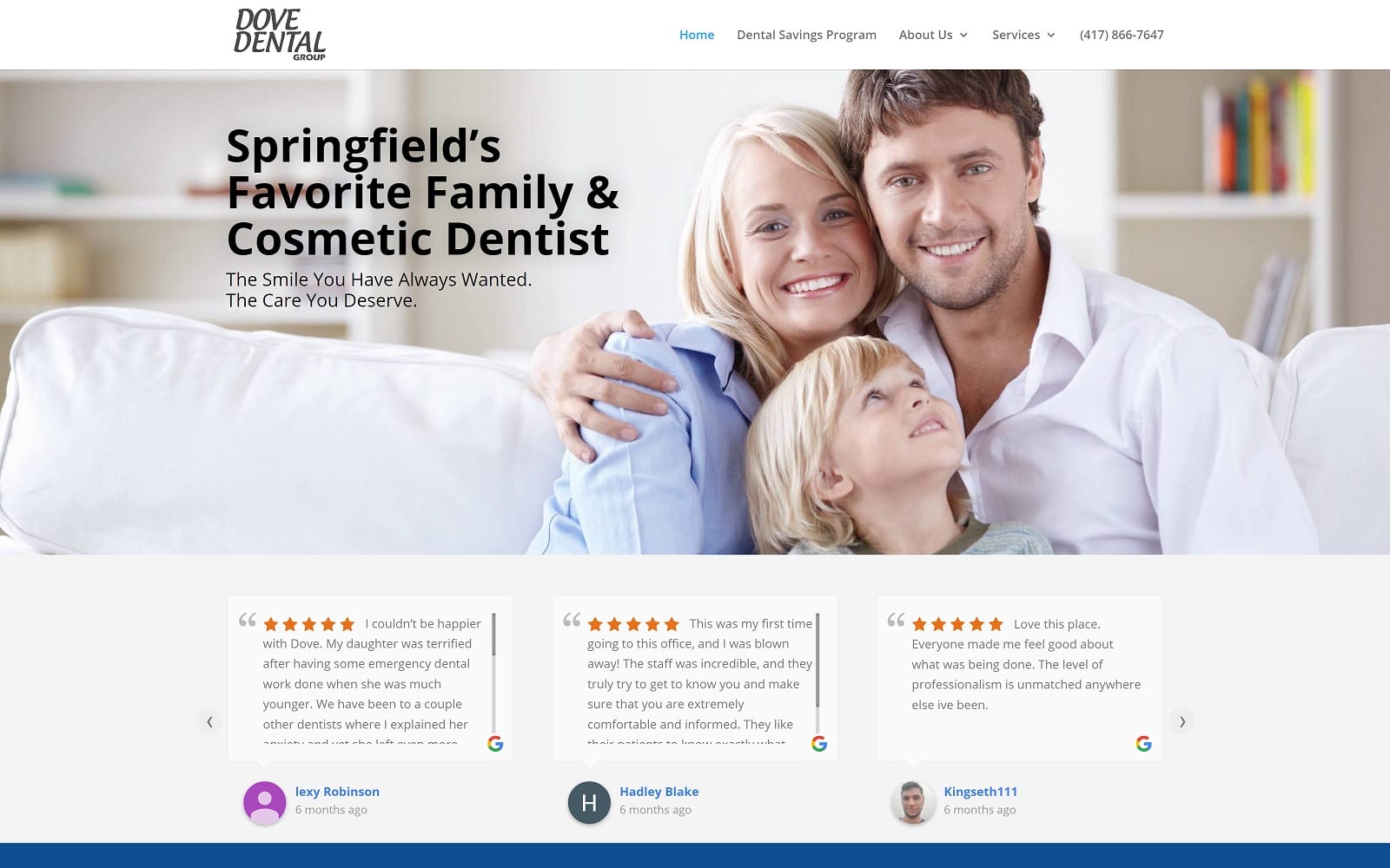 The Screenshot of Dove Dental Group dovedentalgroup.com Dr. Steve Dove Website
