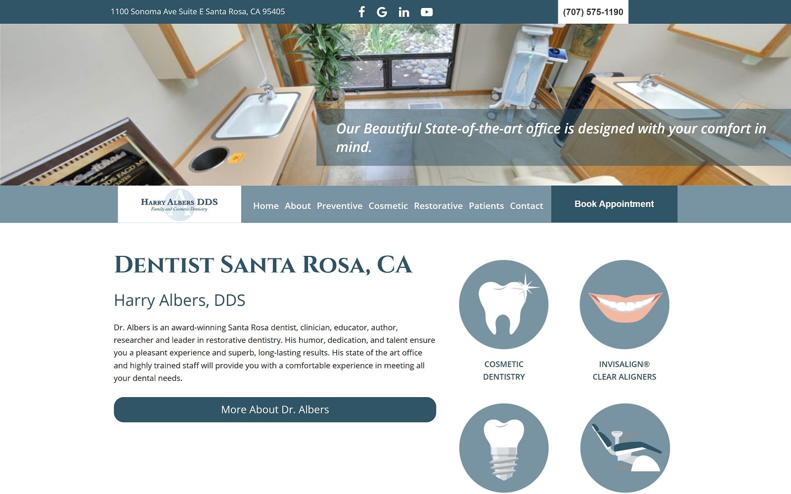 The Screenshot of Harry Albers DDS dralbers.com Website
 
