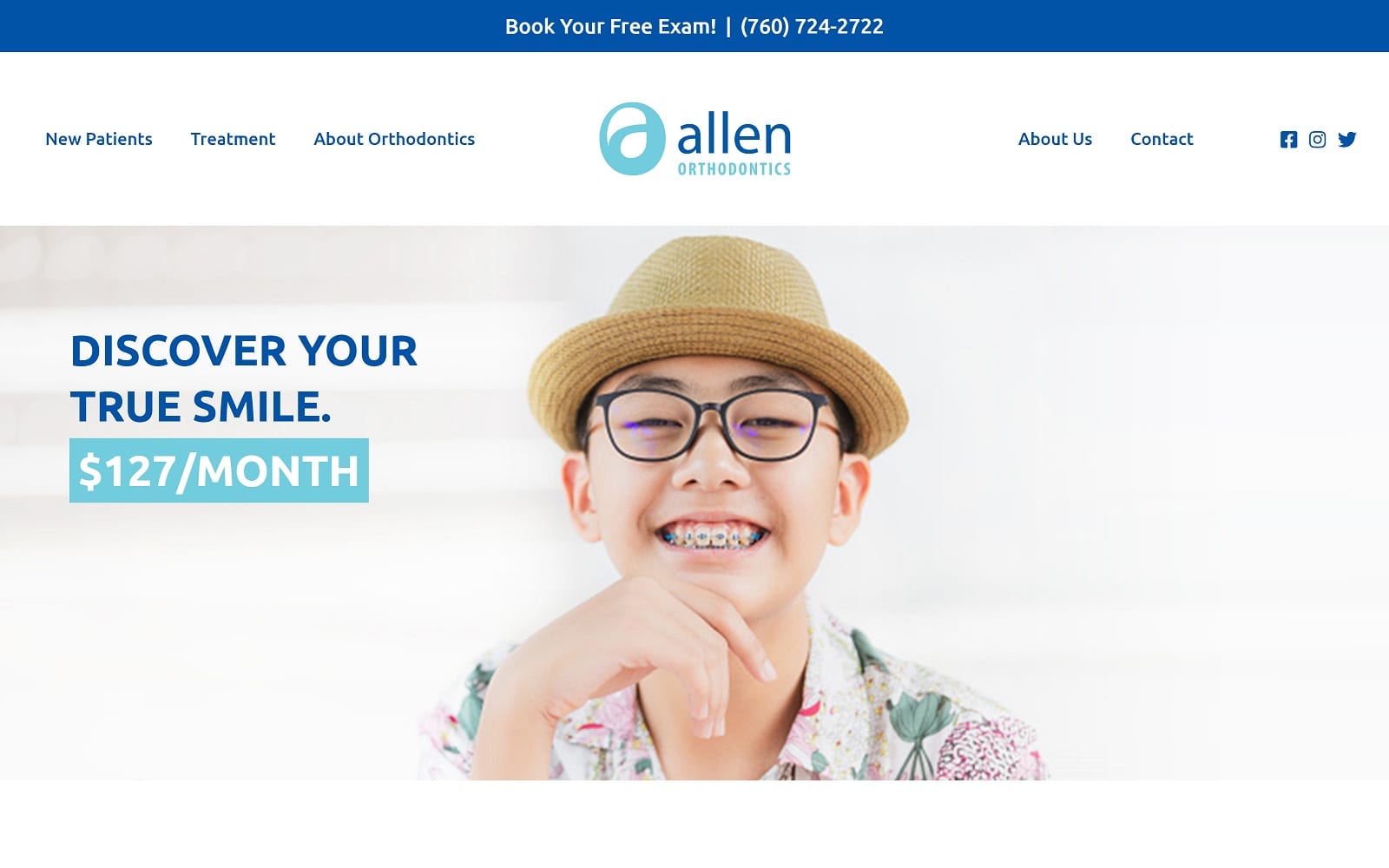 The Screenshot of Allen Orthodontics drallenortho.com Website
