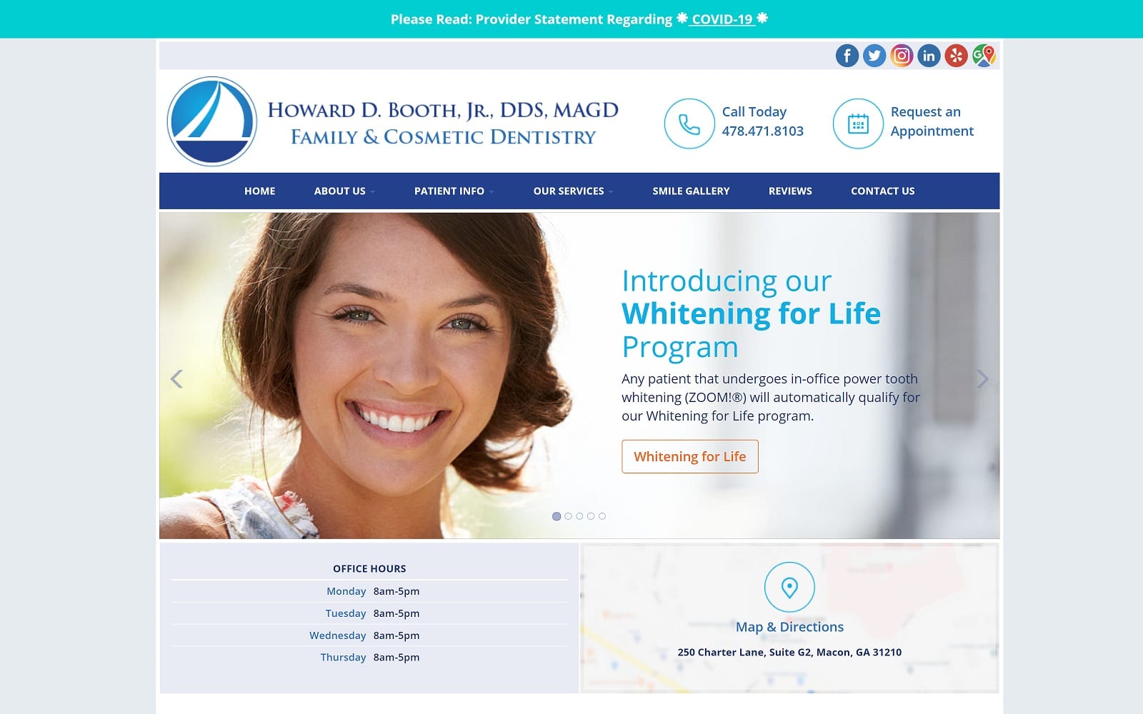 The Screenshot of Howard D. Booth Jr., DDS MAGD drhowardbooth.com Website