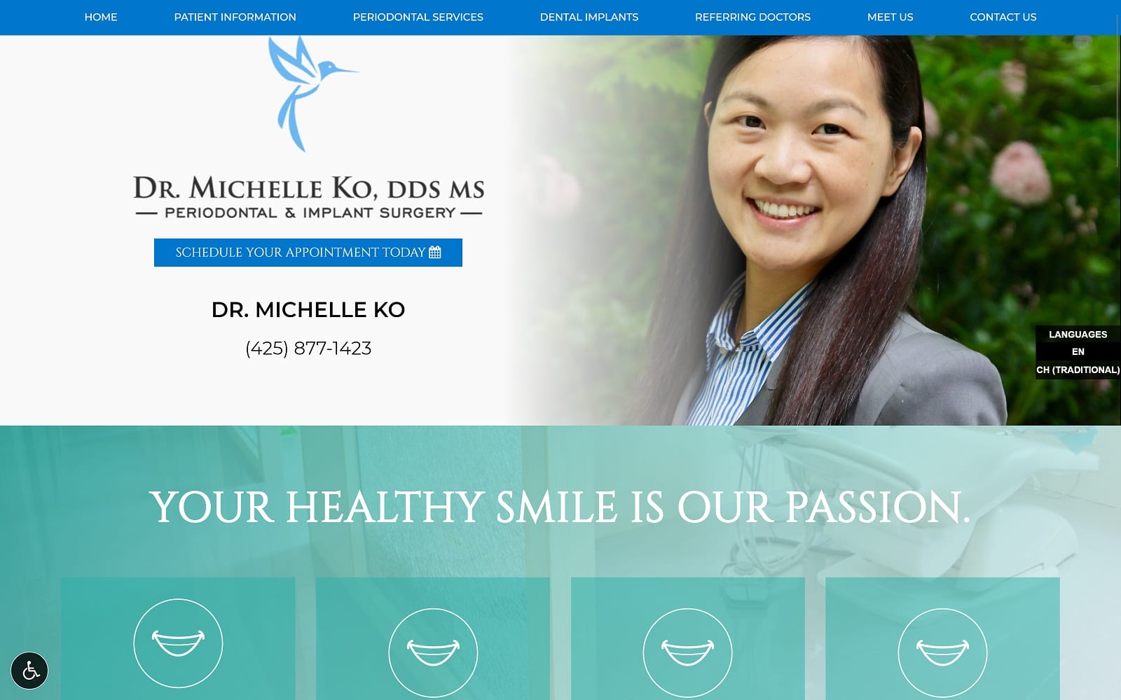 The Screenshot of Dr. Michelle Ko, DDS MS drmichelleko.com Website