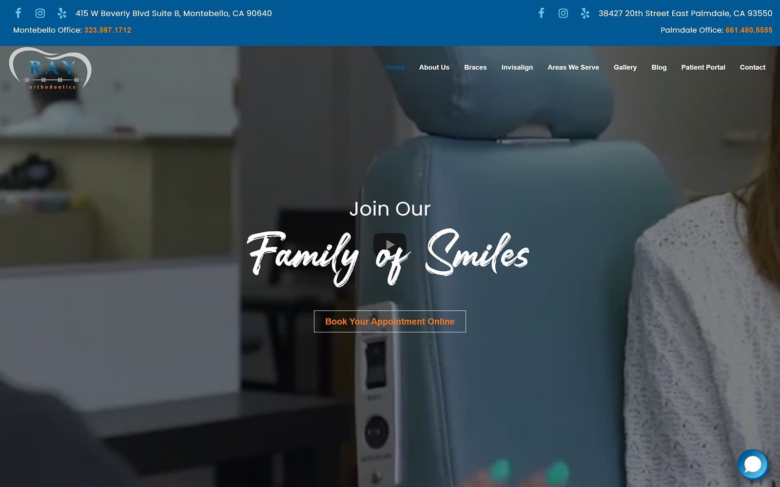 The Screenshot of Ray Orthodontics of Palmdale drrayortho.com Website