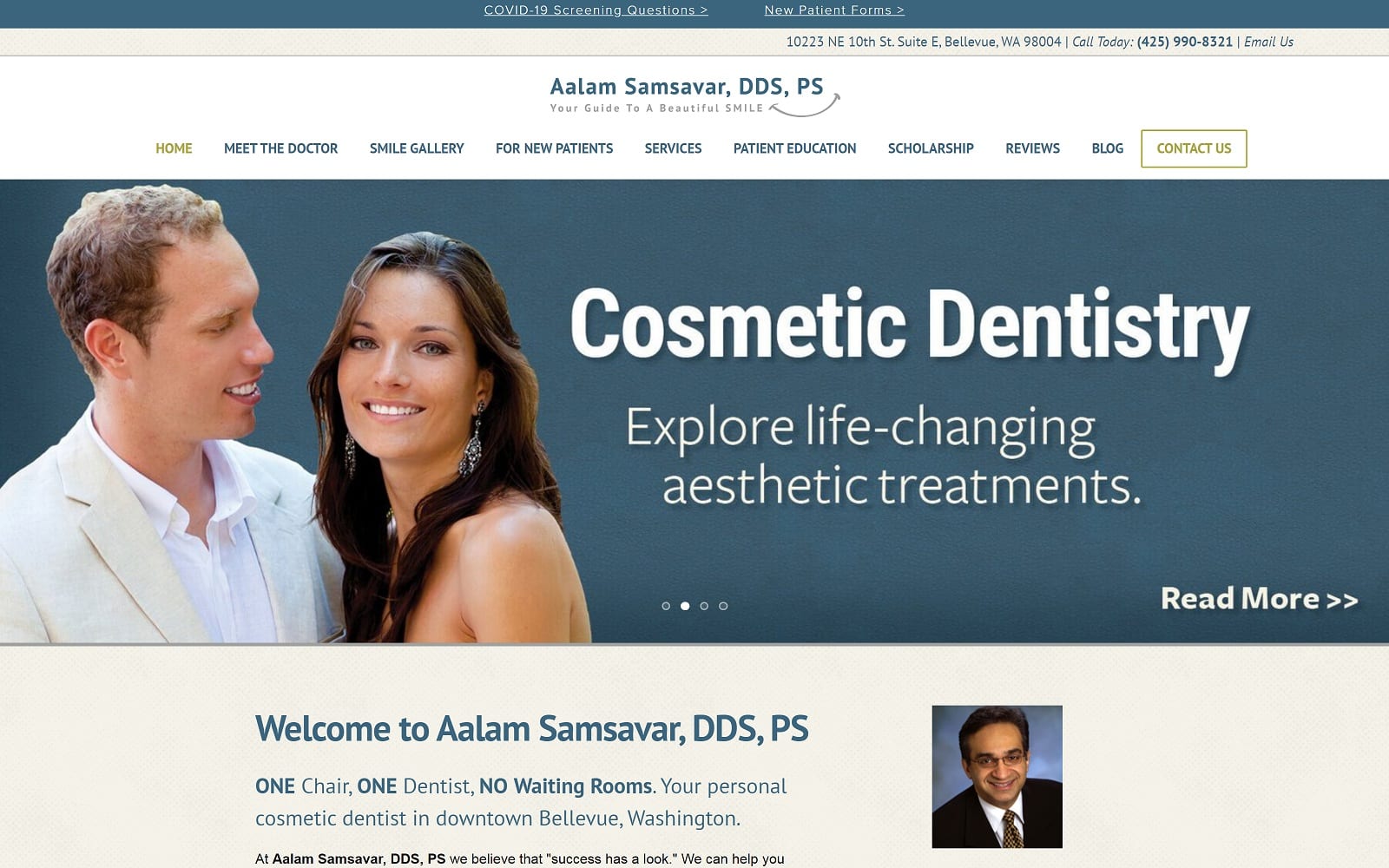 The Screenshot of Aalam Samsavar DDS drsamsavar.com Website