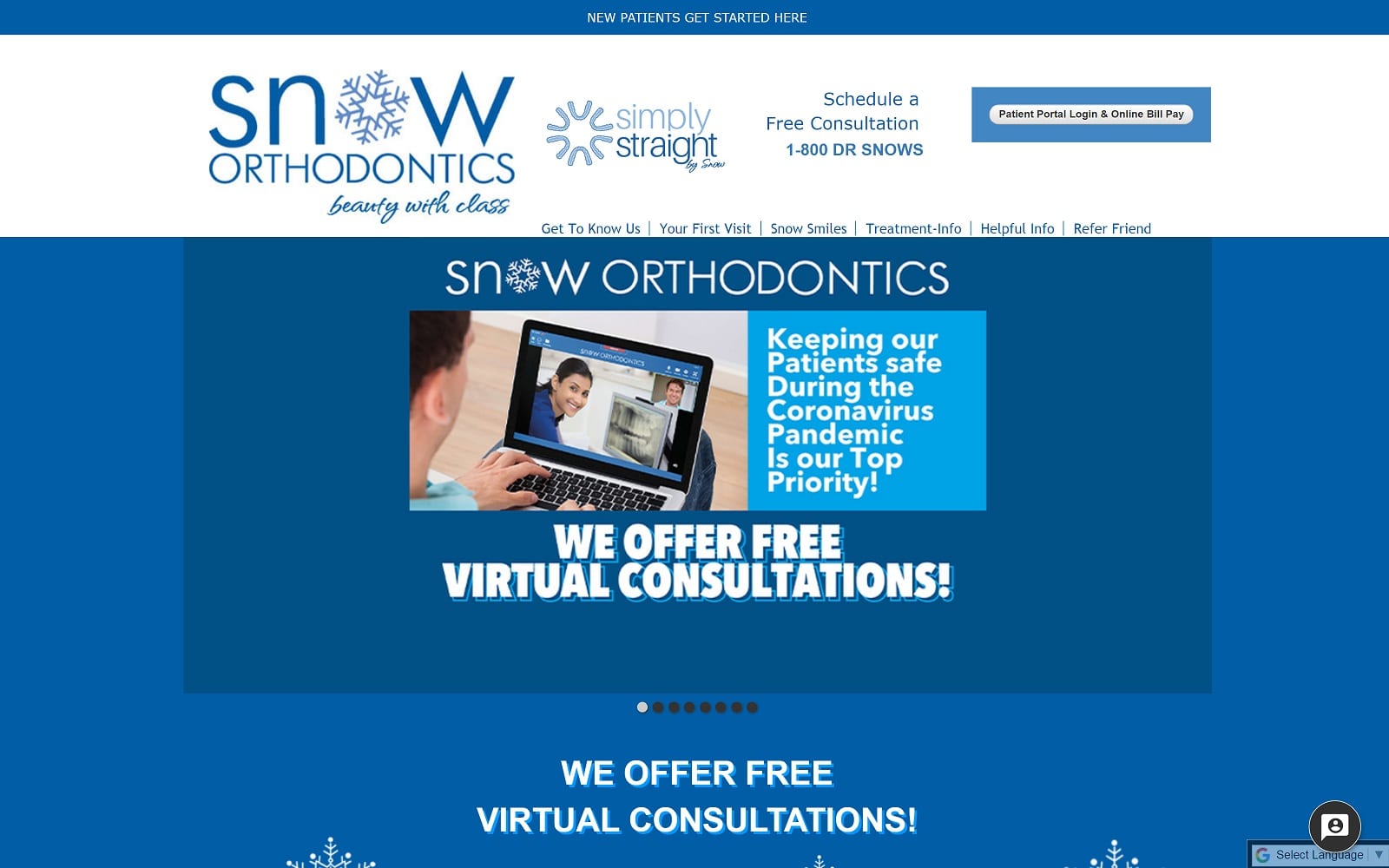 The Screenshot of Snow Orthodontics - Lancaster drsnow.com Website
