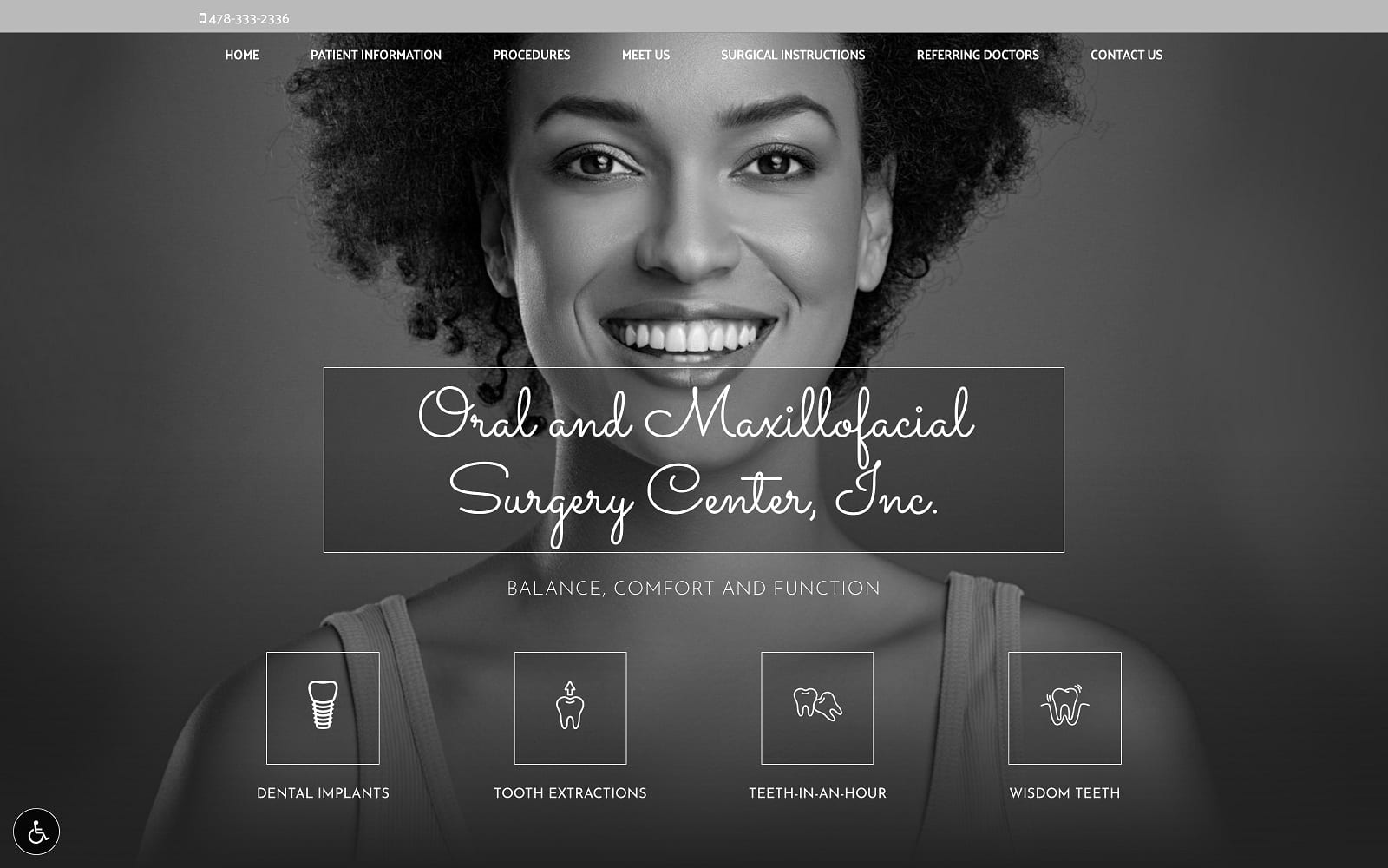The Screenshot of Oral and Maxillofacial Surgery Center, Inc.: Dr. Vincent M. Carey, DMD drvincentcarey.com Website