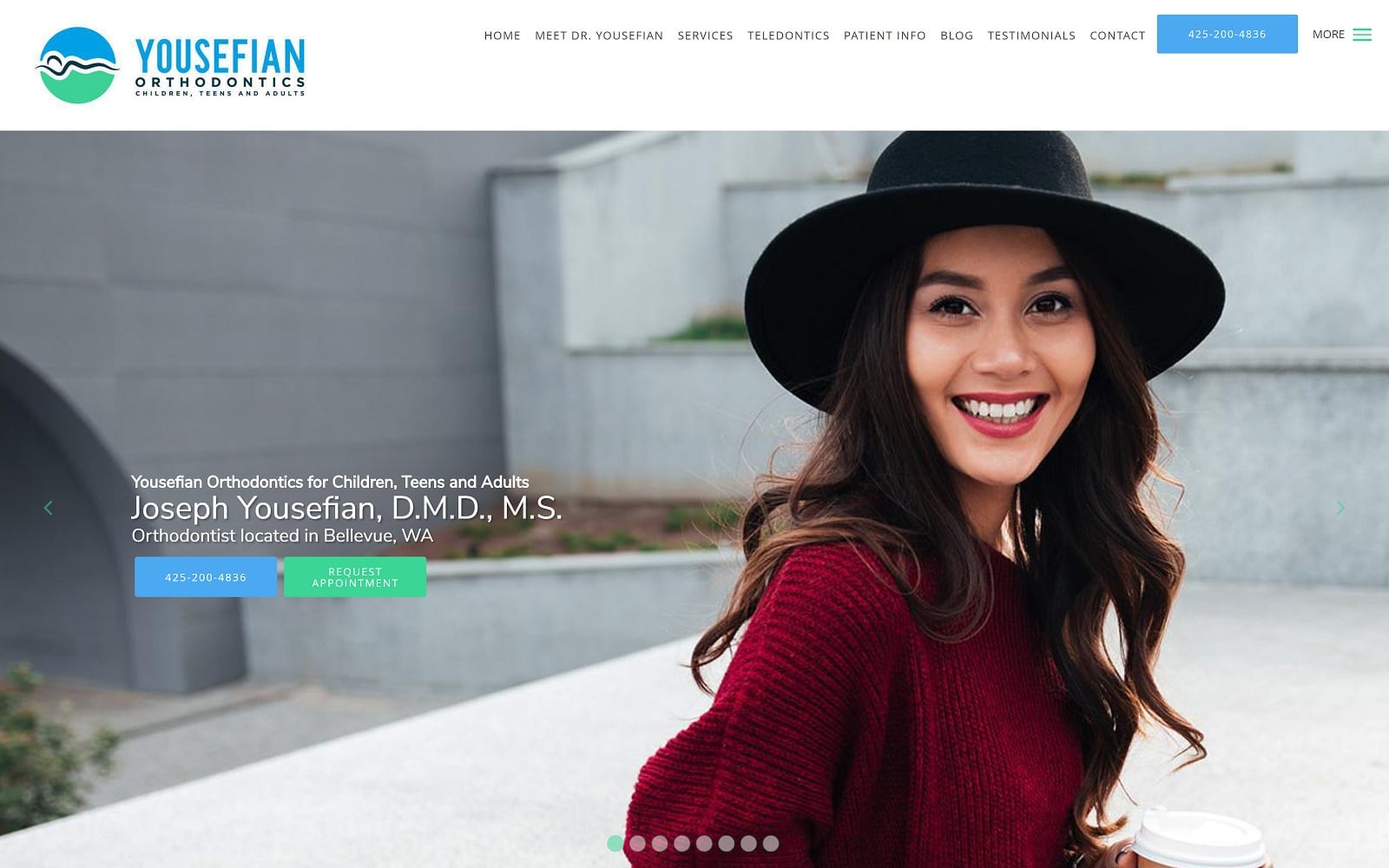 The Screenshot of Yousefian Orthodontics dryousefian.com Joseph Z. Yousefian Website
