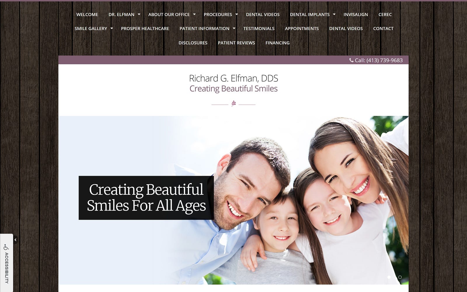 The Screenshot of Richard G. Elfman D.D.S. elfmandds.com Website