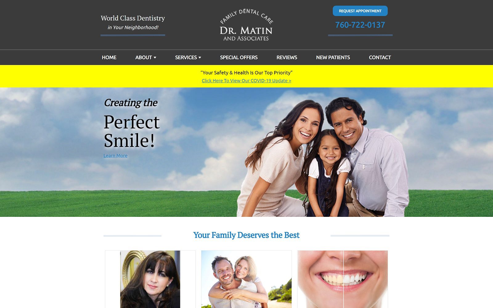 The Screenshot of Emerald Dental Practice - Gulalai Matin, DDS - Dentist in Oceanside emeralddentalpractice.com Website
