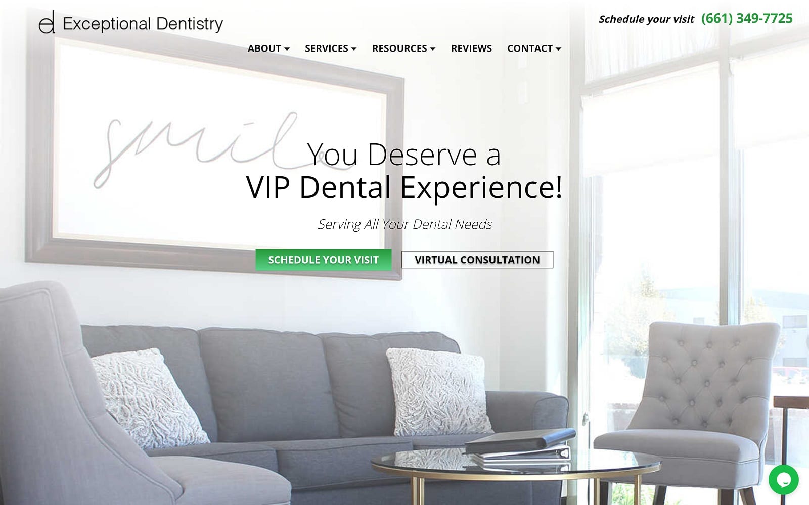 The Screenshot of Exceptional Dentistry exceptionaldentistryca.com Website