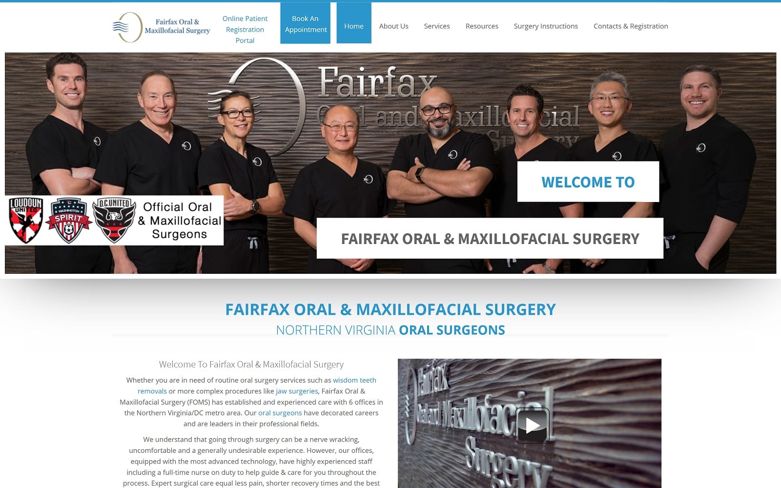 The Screenshot of Fairfax Oral & Maxillofacial Surgery - Alexandria fairfaxoralsurgery.com Website