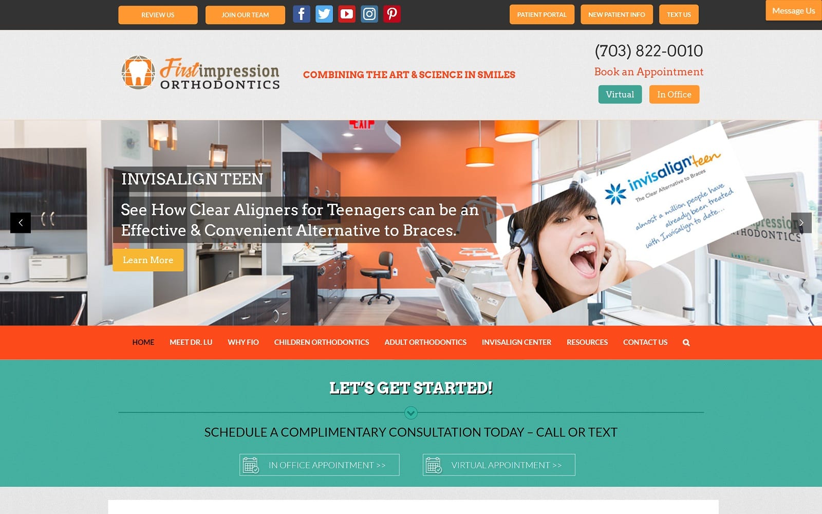 The Screenshot of First Impression Orthodontics firstimpressionorthodontics.com Website
