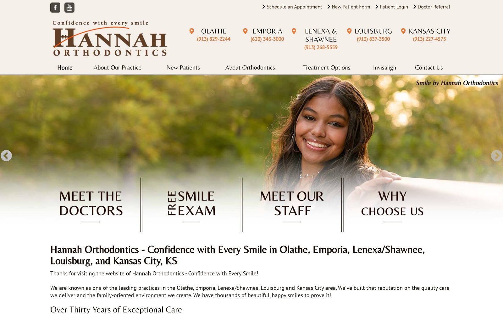 The Screenshot of Hannah Orthodontics hannahbraces.com Website