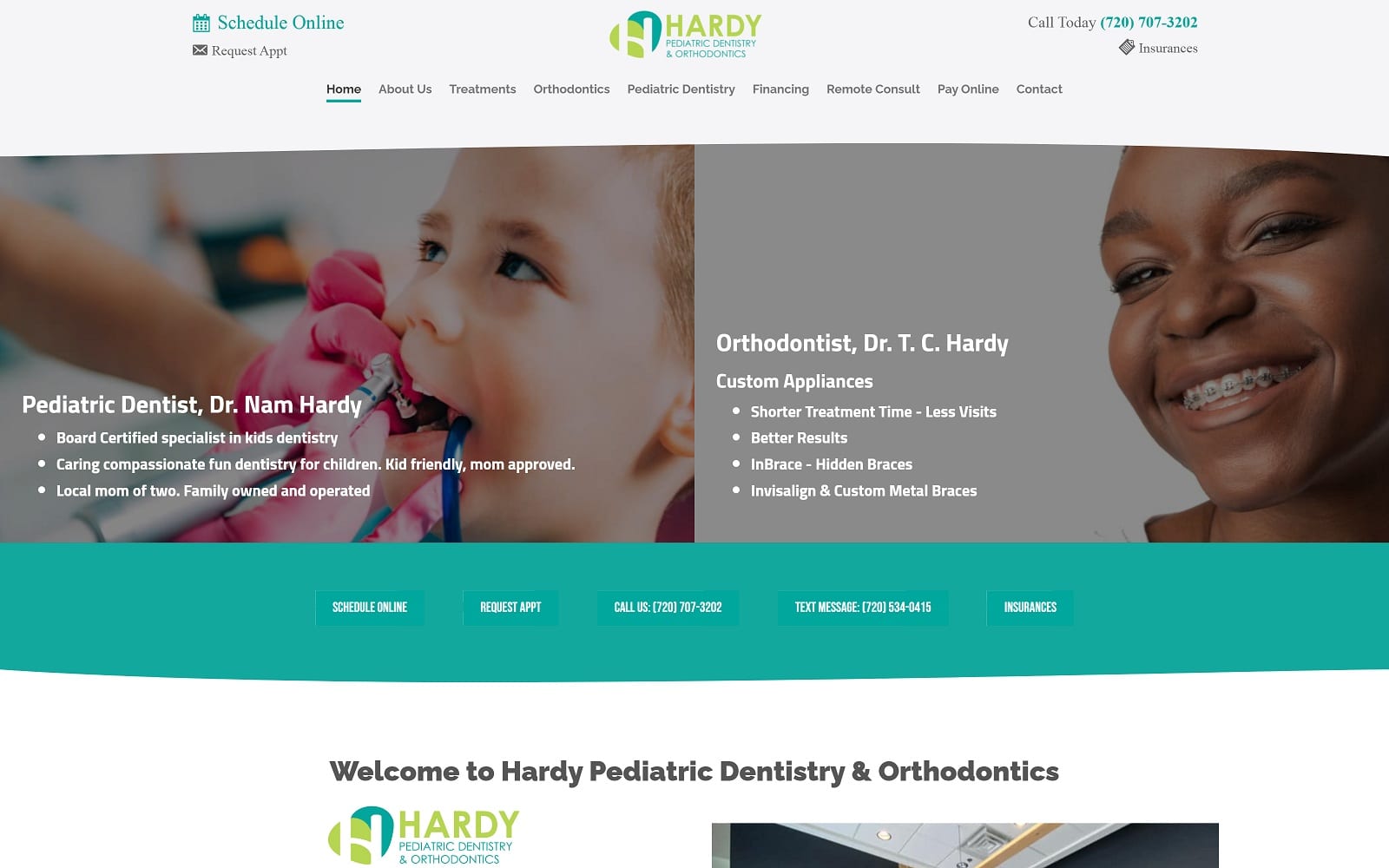 The Screenshot of Hardy Pediatric Dentistry & Orthodontics: Invisalign - Clear braces hardydentalgroup.com Website