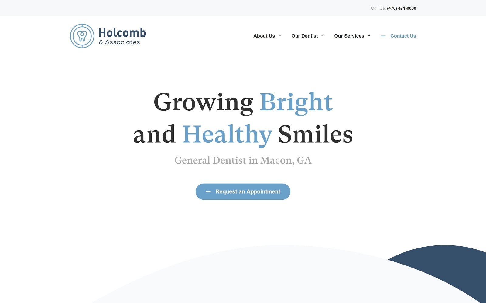 The Screenshot of Sidney Holcomb Dentistry holcombassociates.com Website