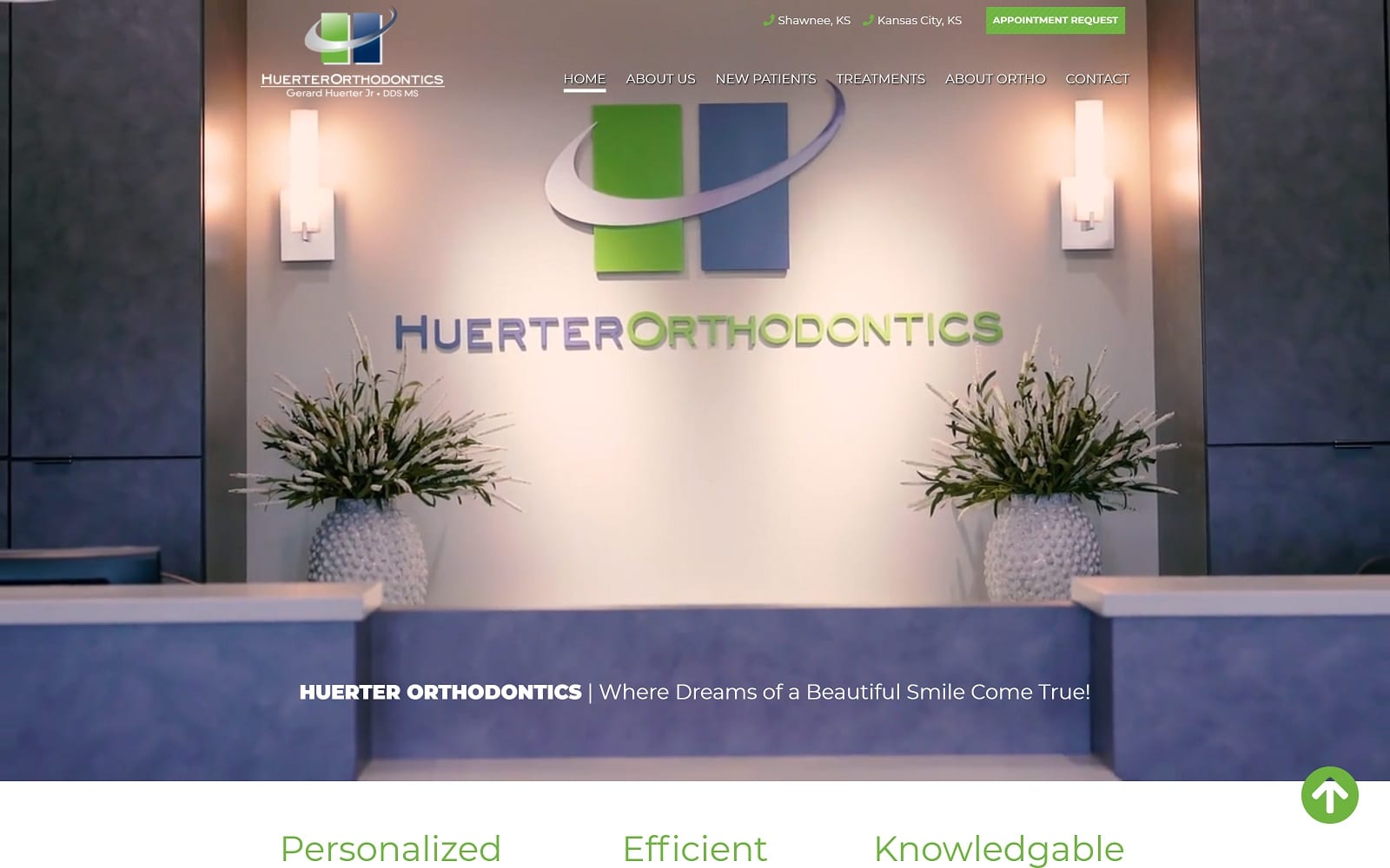 The Screenshot of Huerter Orthodontics huerterortho.com Dr. Jerry Huerter Website