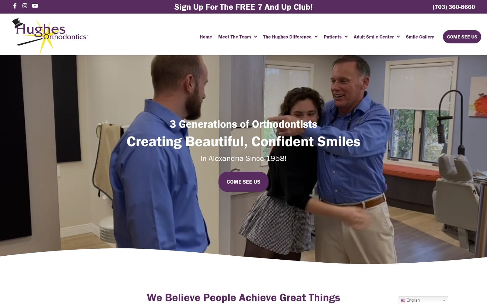 The Screenshot of Hughes Orthodontics hughesortho.com Website