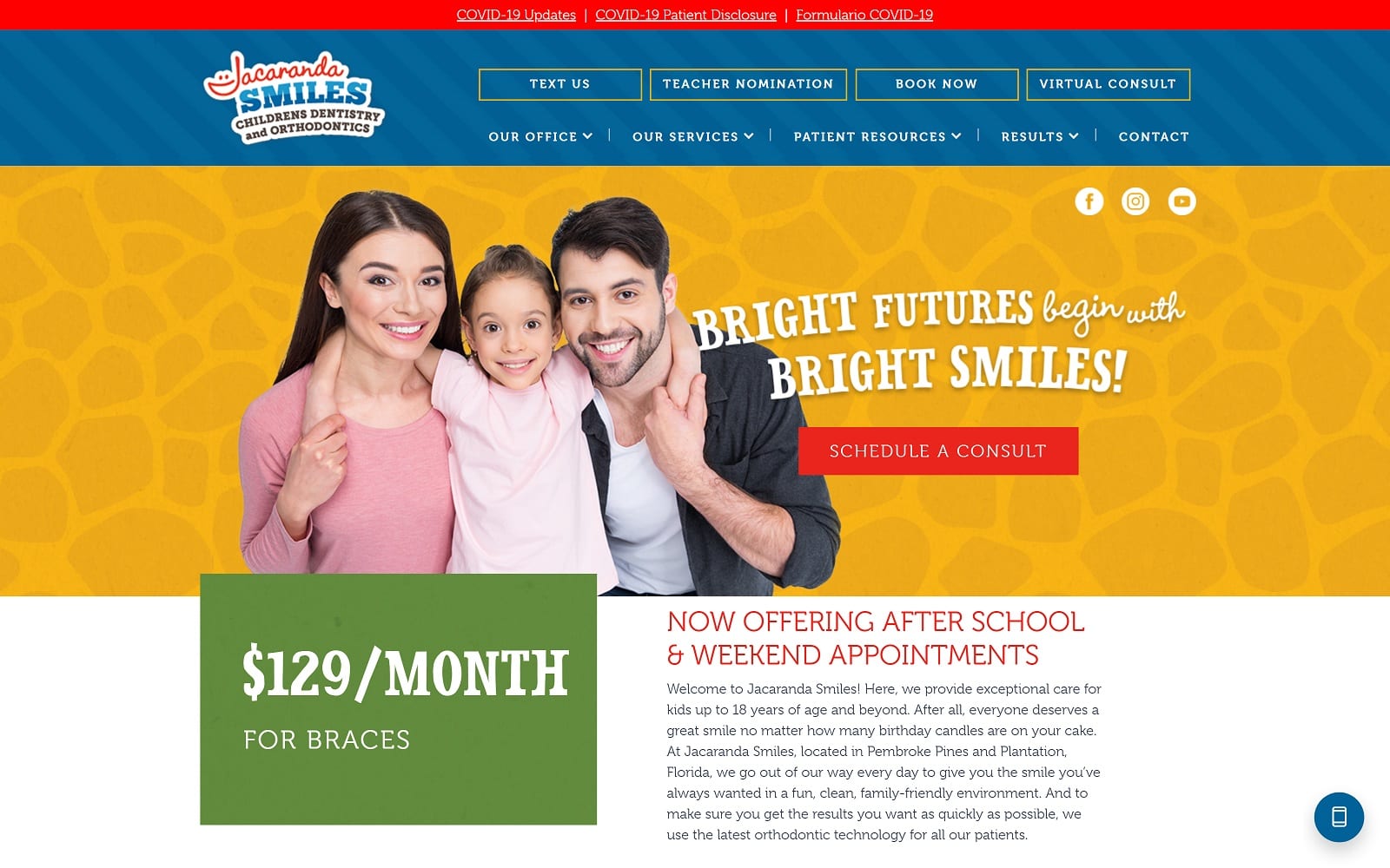 The Screenshot of Jacaranda Smiles jacarandasmiles.com Website