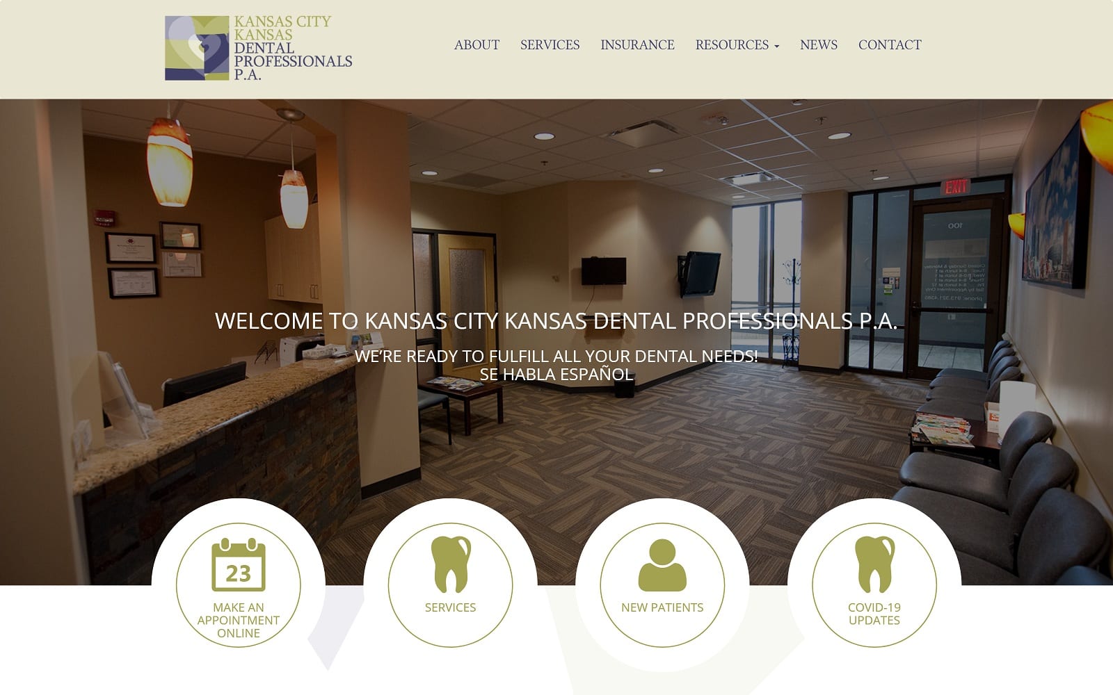 The Screenshot of KCK Dental Professionals kckdental.com Website