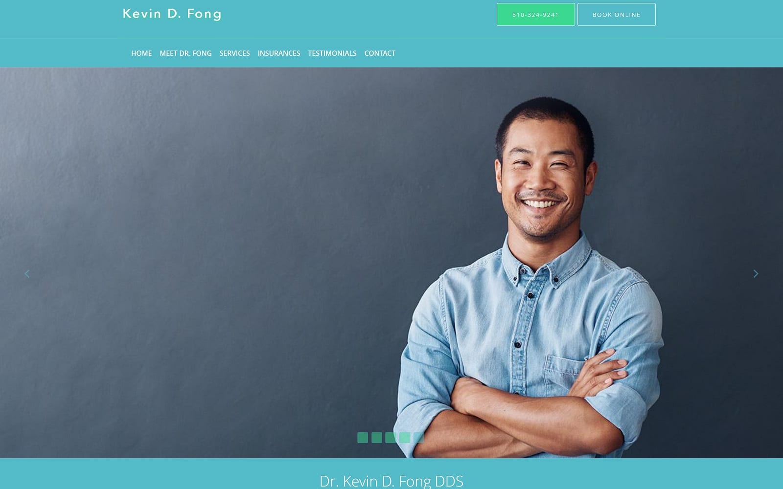 The Screenshot of Kevin D. Fong, DDS kevinfongdds.com Website