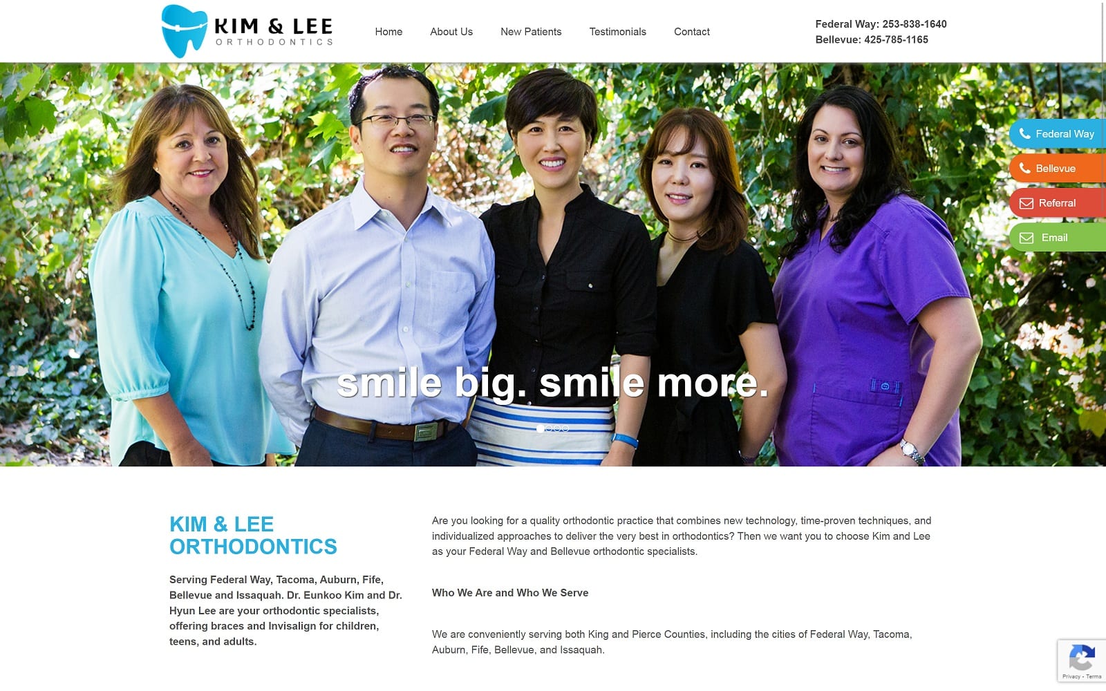 The Screenshot of Kim and Lee Orthodontics kimandleeortho.com Website