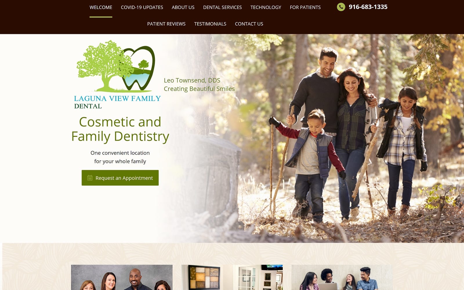 The Screenshot of Laguna View Family Dental lagunaview.com Dr. Leo Townsend Website 