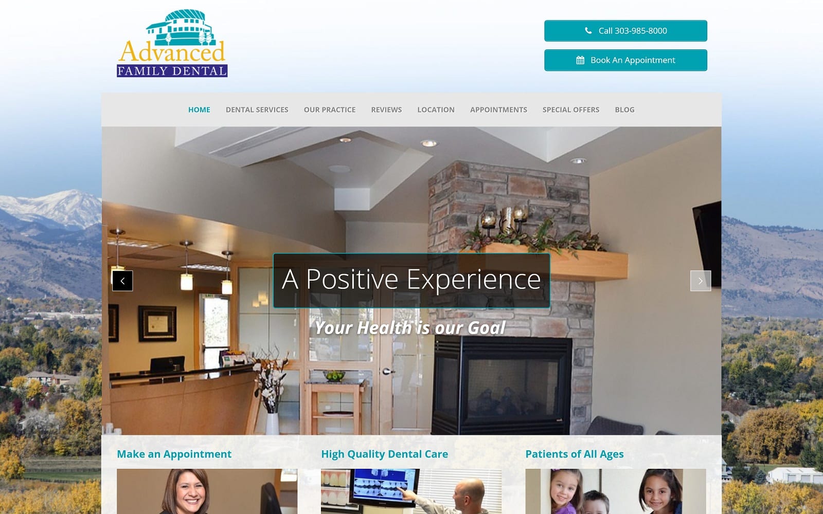 The Screenshot of Advanced Family Dental lakewoodadvancedfamilydental.com Dr. Todd Matheson Website