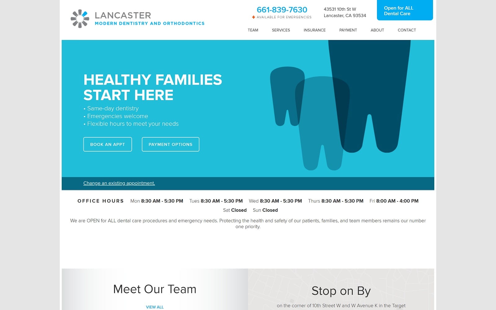 The Screenshot of Lancaster Modern Dentistry and Orthodontics lancastermoderndentistry.com Website