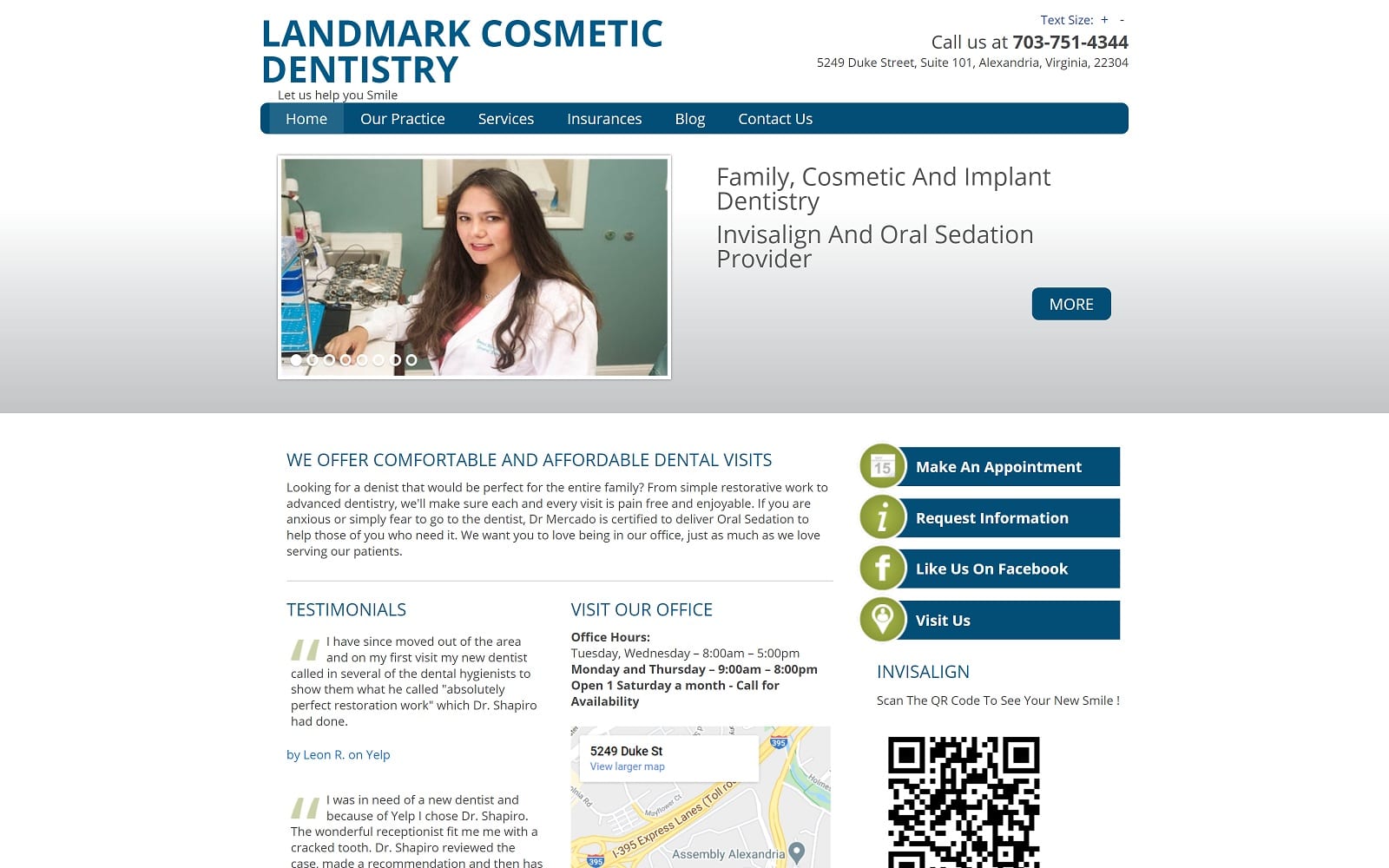 The Screenshot of Landmark Cosmetic Dentistry landmarkcosmeticdentistry.com Website