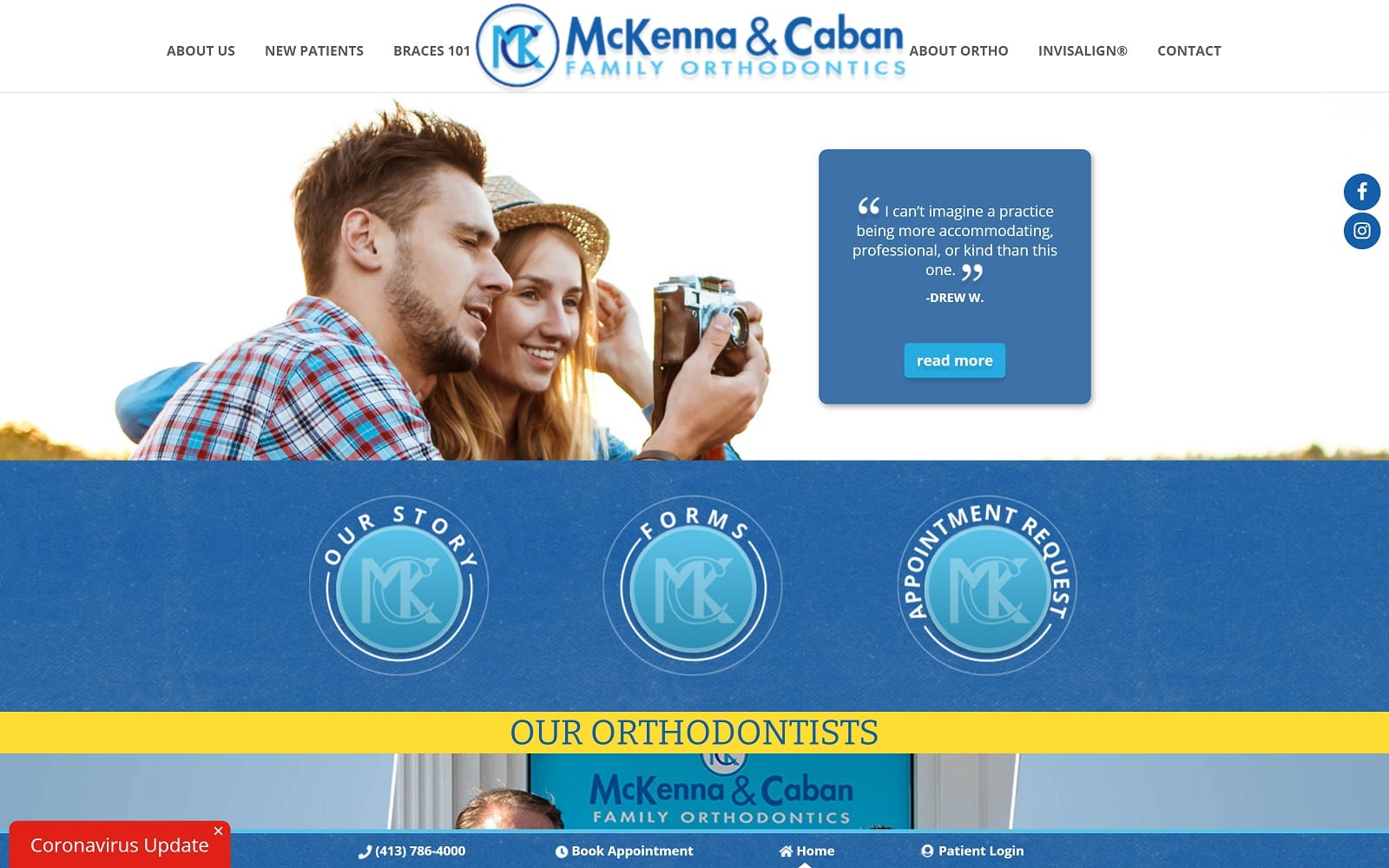 The Screenshot of McKenna & Caban Family Orthodontics mcfamilyortho.com Website