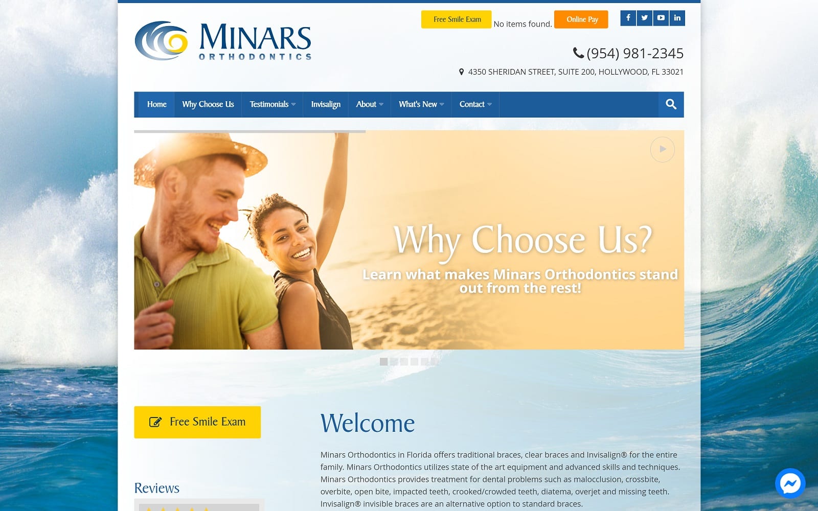The Screenshot of Minars Orthodontics minarsortho.com Website
