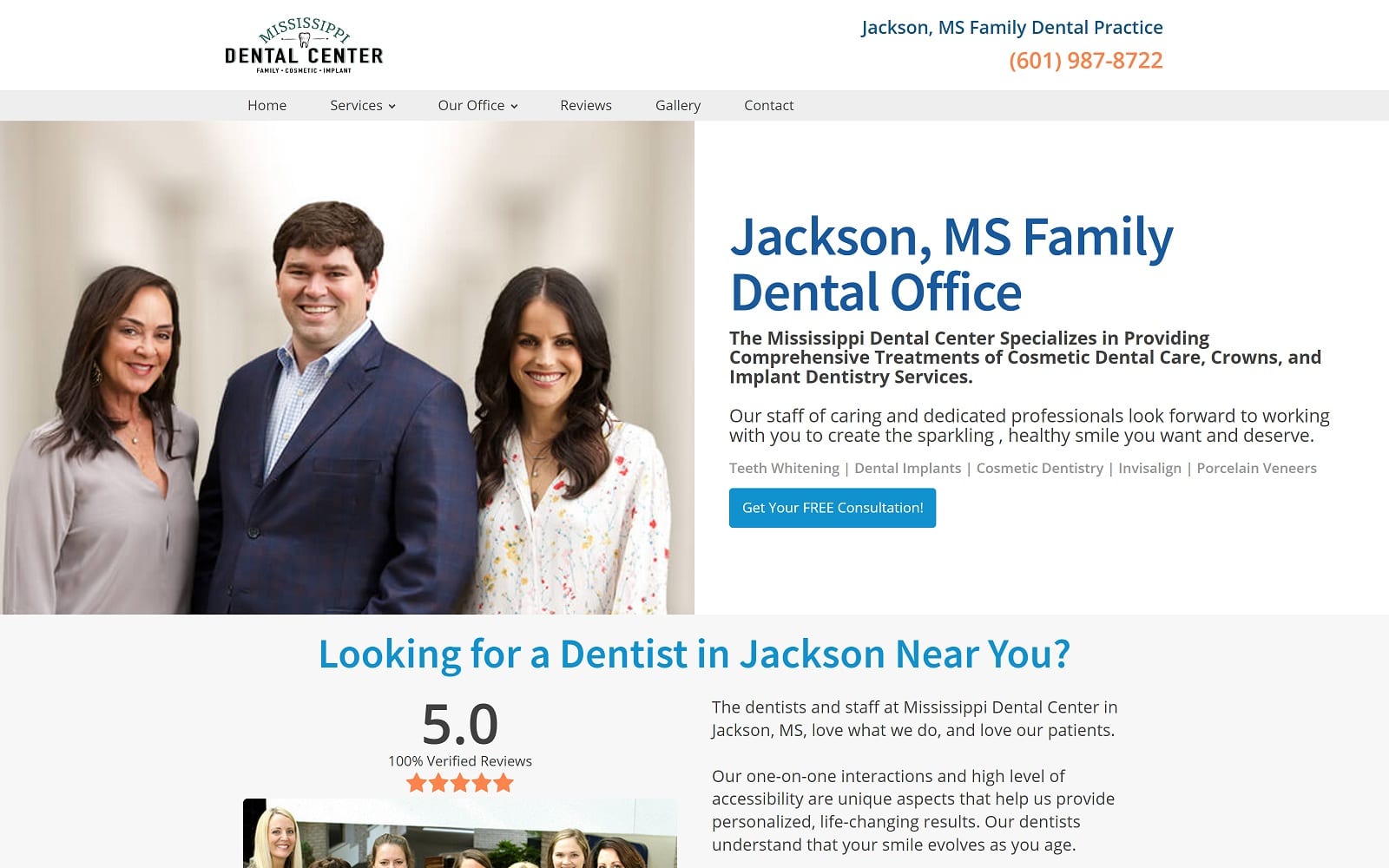 The Screenshot of Mississippi Dental Center mississippidentalcenter.com Website