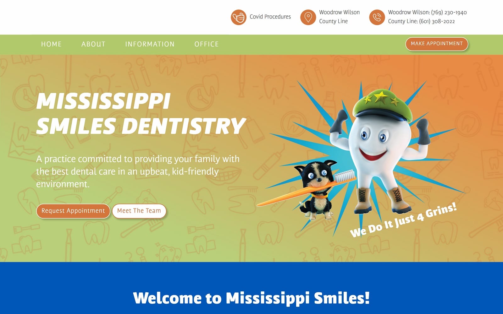 The Screenshot of Mississippi Smiles - County Line mississippismilesdentistry.com Website