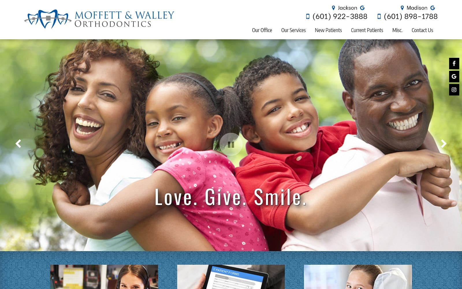 The Screenshot of Moffett & Walley Orthodontics mwortho.com Website