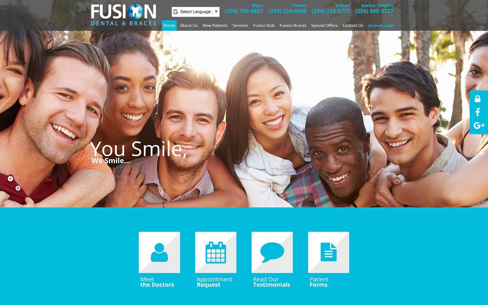 The Screenshot of Fusion Dental & Braces at Clear Creek myfusiondental.com Website