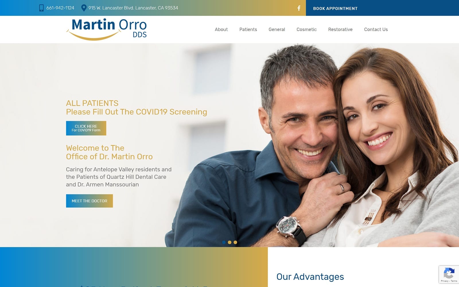 The Screenshot of Martin Orro DDS mylancasterdentist.com Website