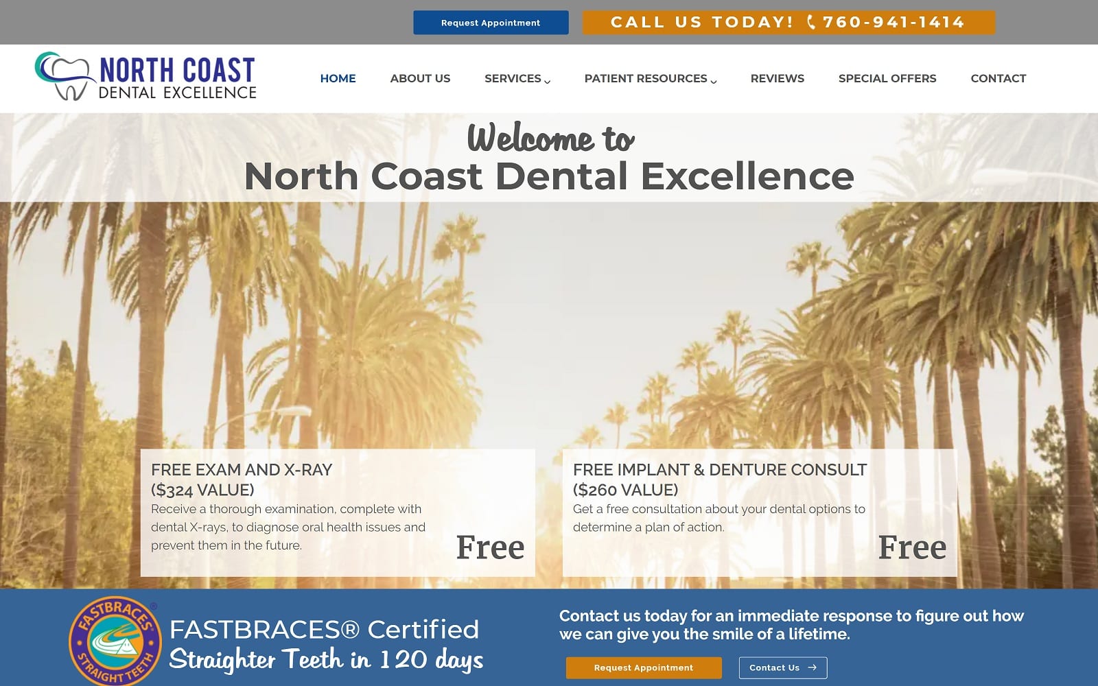 The Screenshot of North Coast Dental Excellence - Oceanside CA northcoastdentalcare.com Dr. Fiona Tavakoli Website