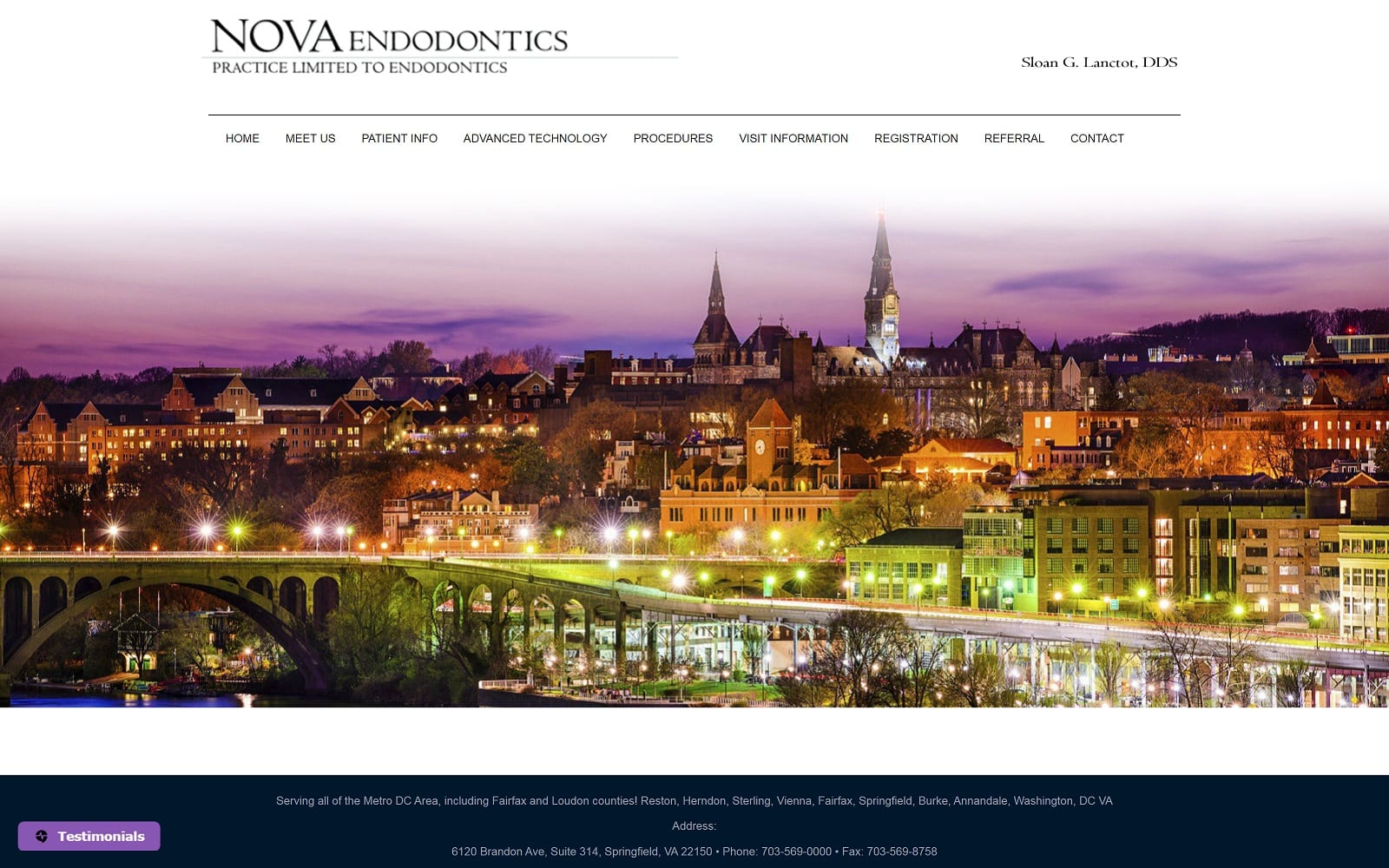 The Screenshot of Nova Endodontics- Sloan Lanctot, DDS novaendo.com Dr. Sloan G. Lanctot Website