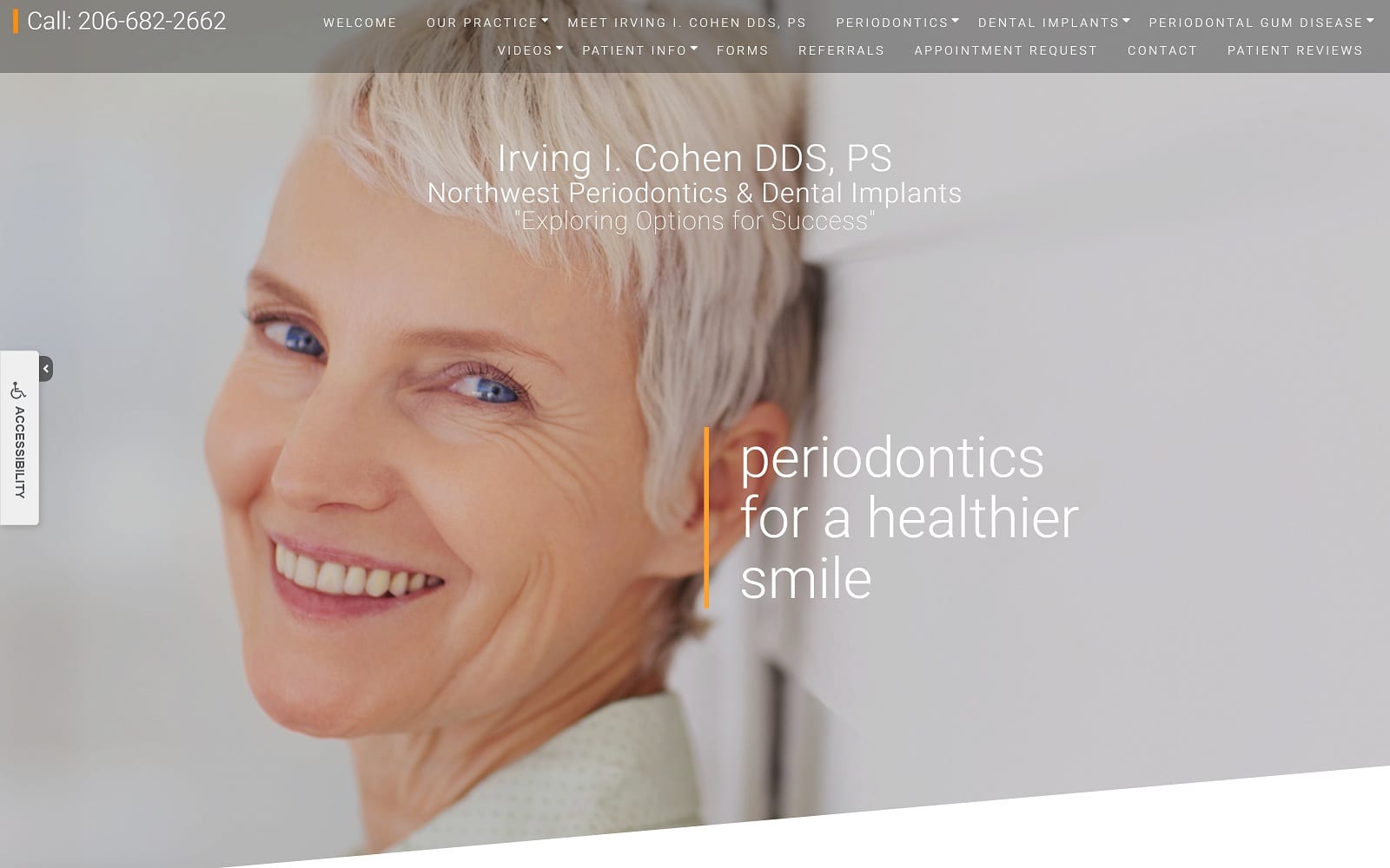 The Screenshot of Irving I. Cohen DDS, PS nwperioandimplants.com Website