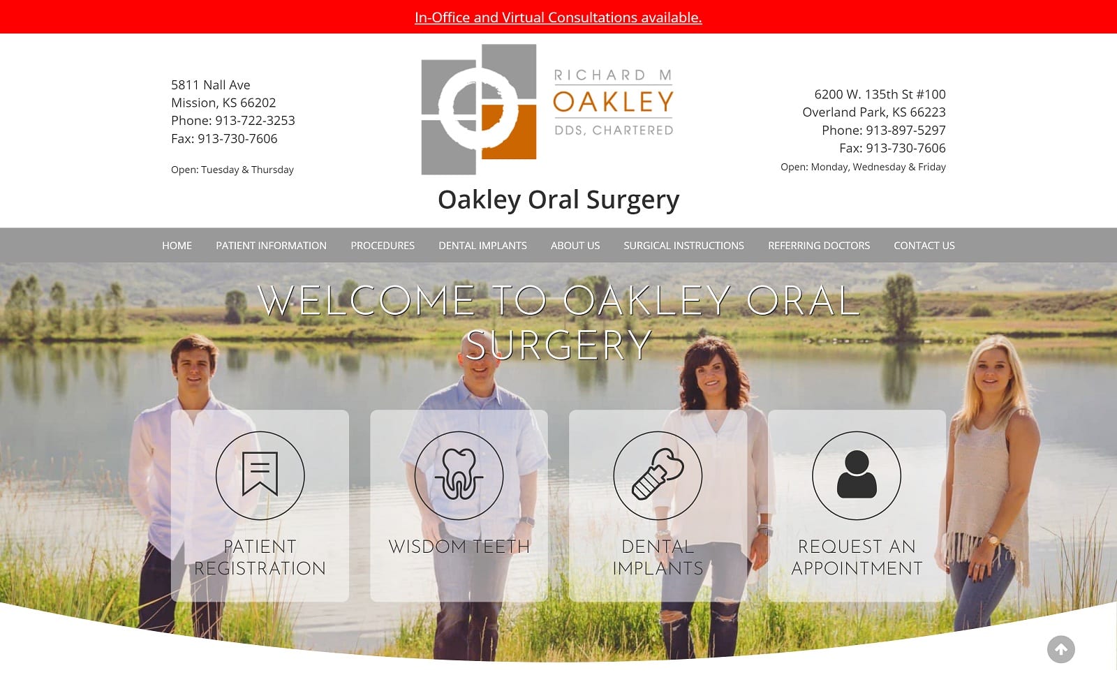 The Screenshot of Oakley Oral Surgery - Dr. Richard M. Oakley oakleyoralsurgery.com Website