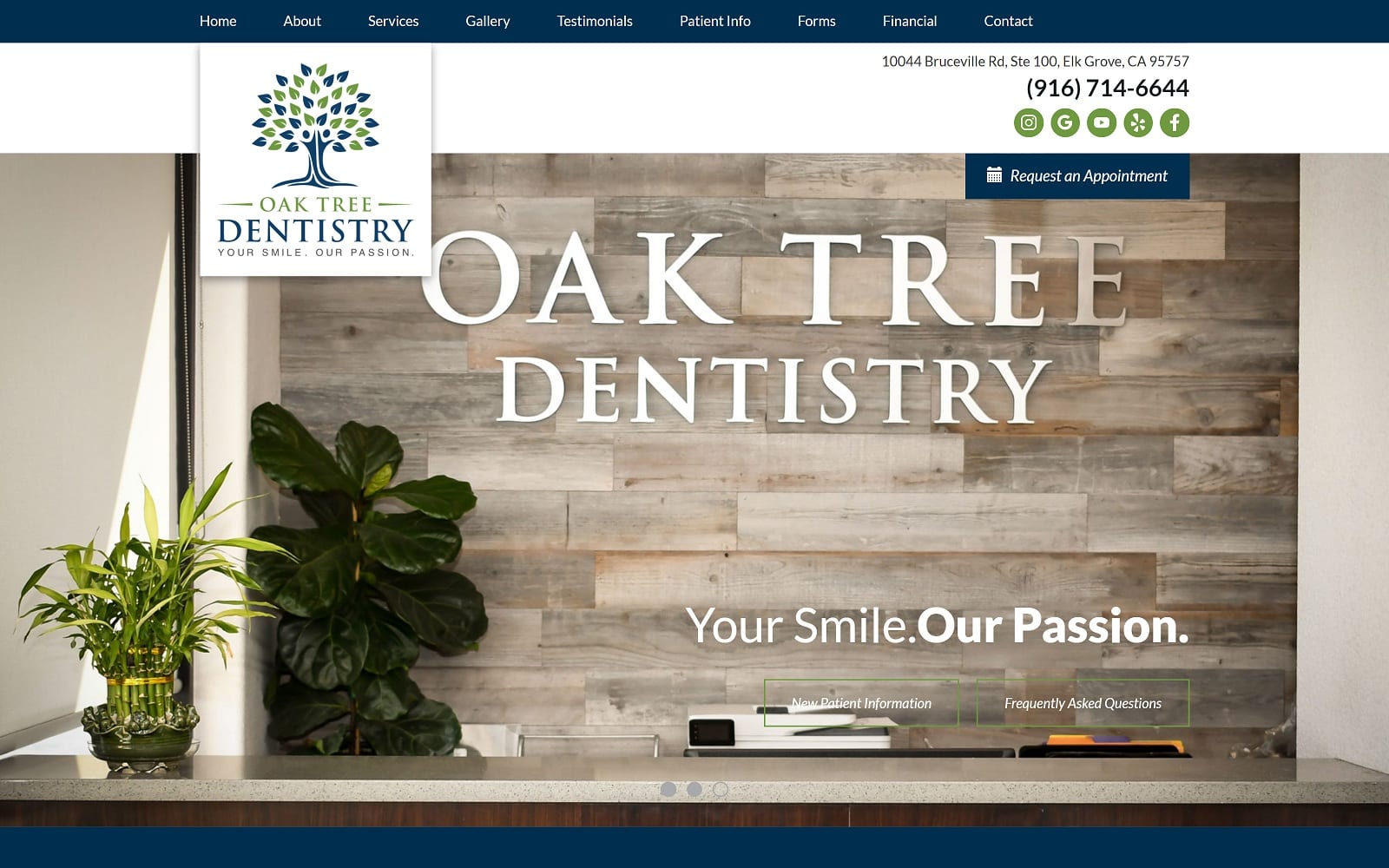 The Screenshot of Oak Tree Dentistry oaktreedentistry.com Dr. Pritpal Gill Website