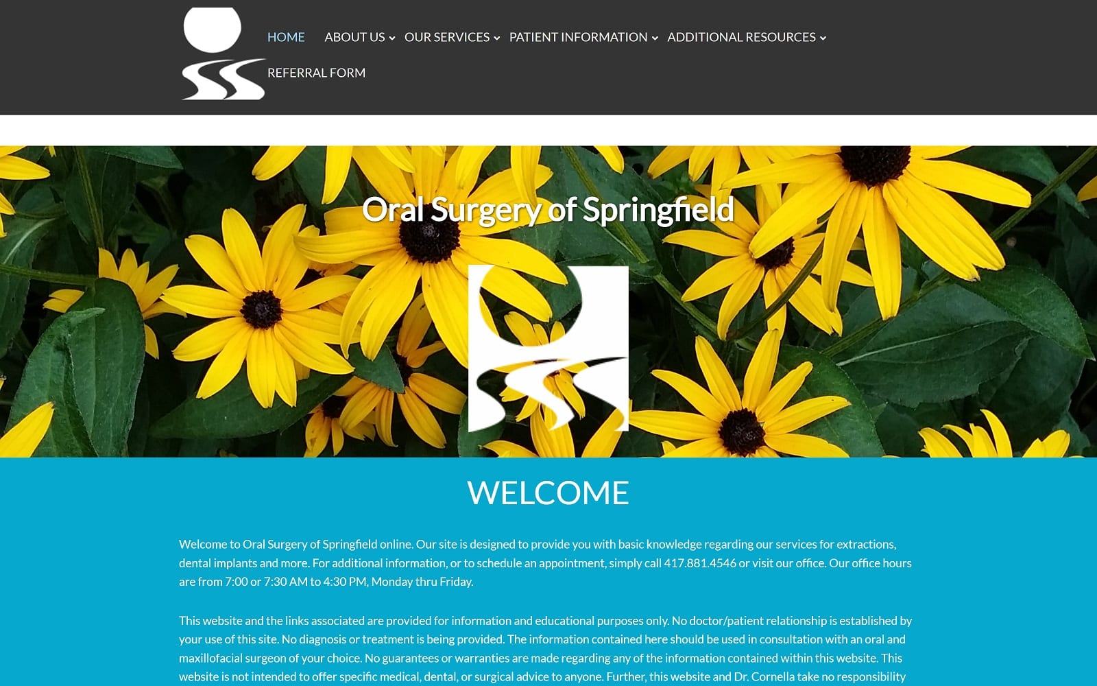 The Screenshot of Oral Surgery of Springfield oralsurgeryofspringfield.com Website