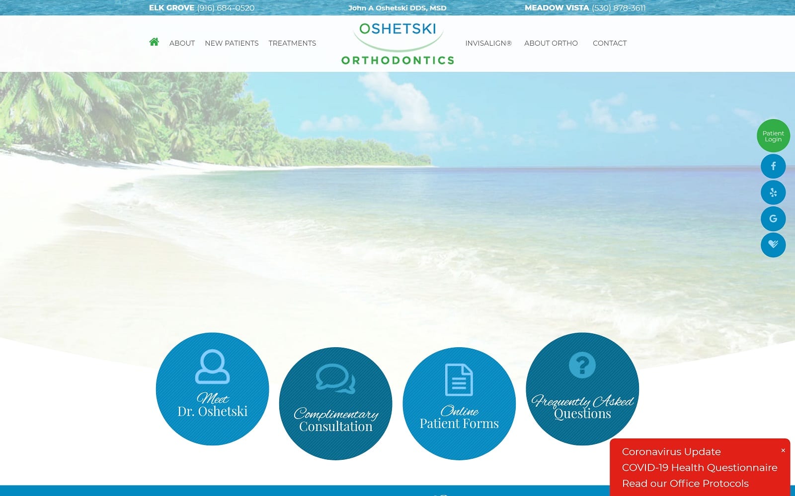The Screenshot of Oshetski Orthodontics, Elk Grove oshetski.com Dr. John Oshetski Website