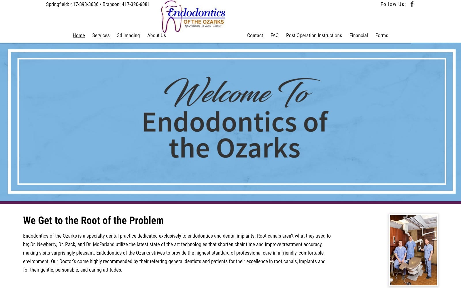 The Screenshot of Endodontics of the Ozarks ozarksendo.com Website