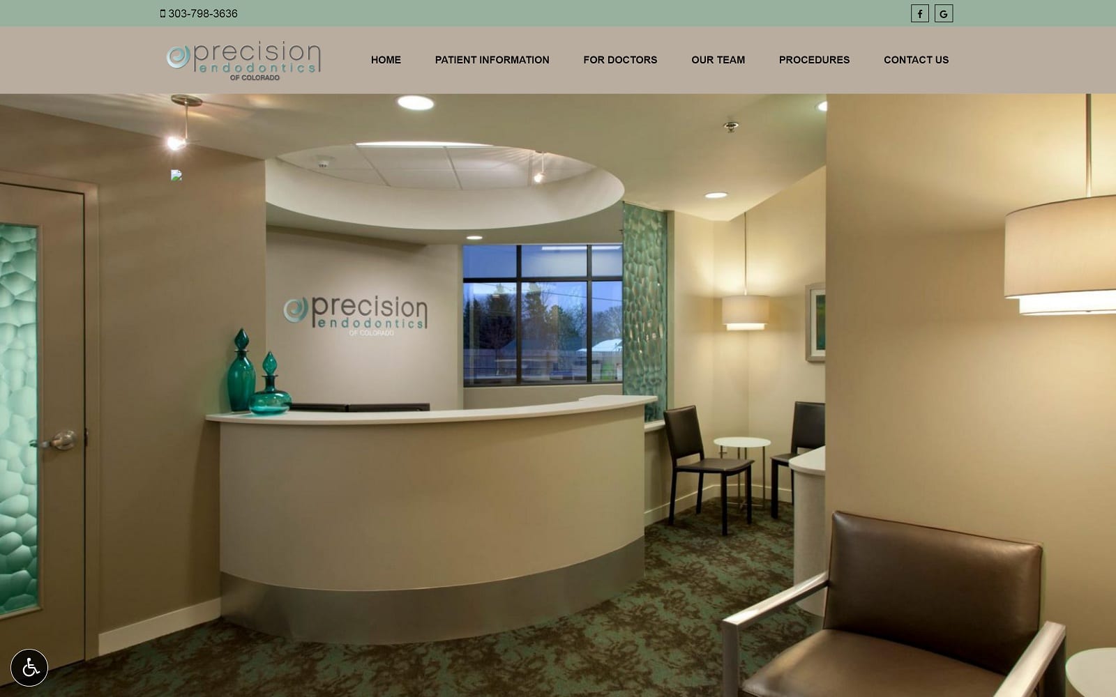 The Screenshot of Precision Endodontics of Colorado pcendo.com Website