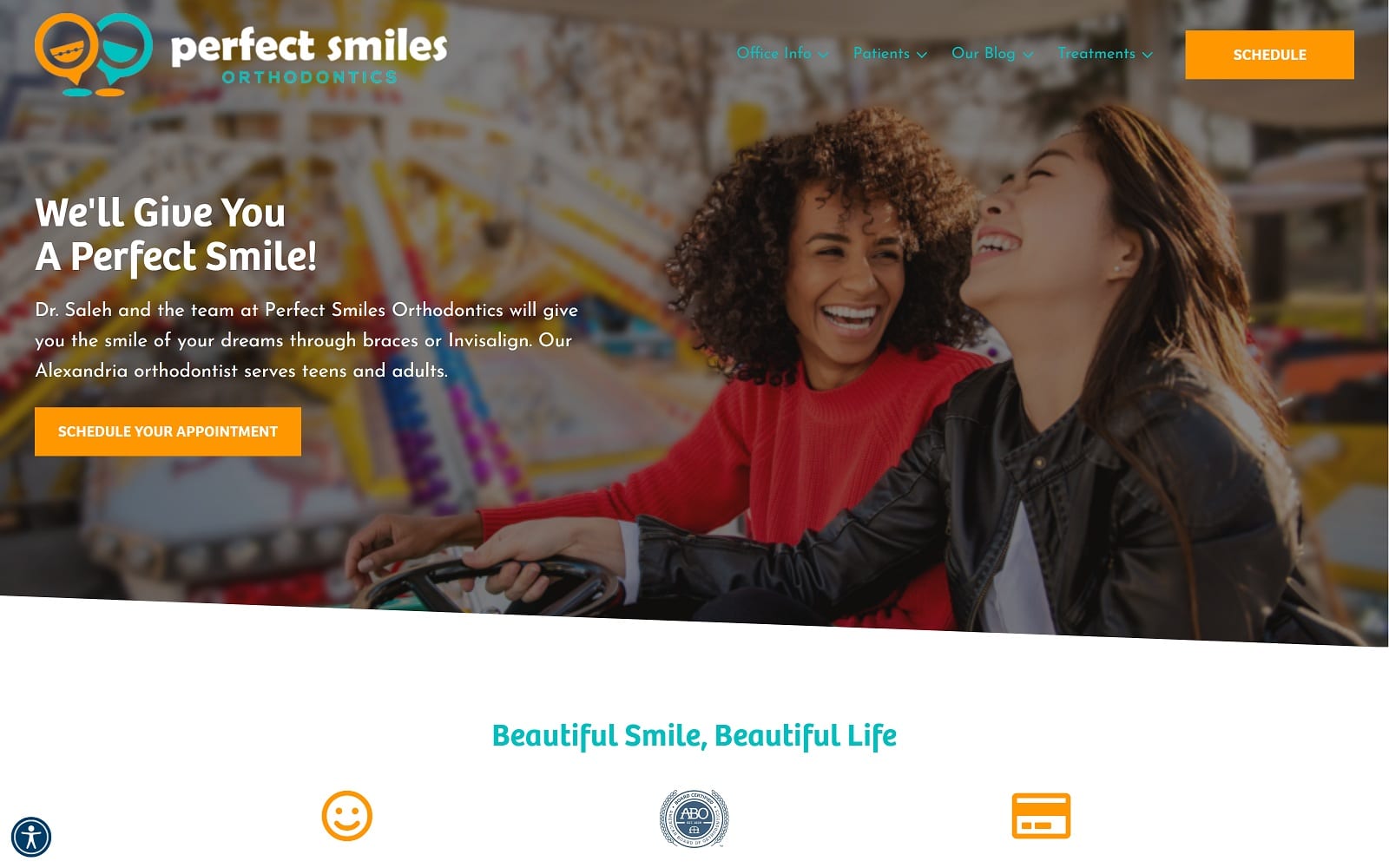 The Screenshot of Perfect Smiles Orthodontics, P.C. perfectsmilesorthoalexandria.com Website