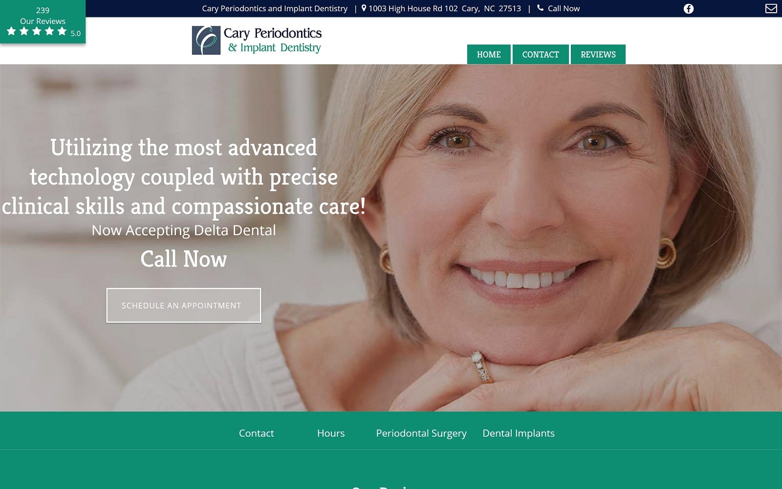 The Screenshot of Cary Periodontics and Implant Dentistry periodontistcarync.com Website