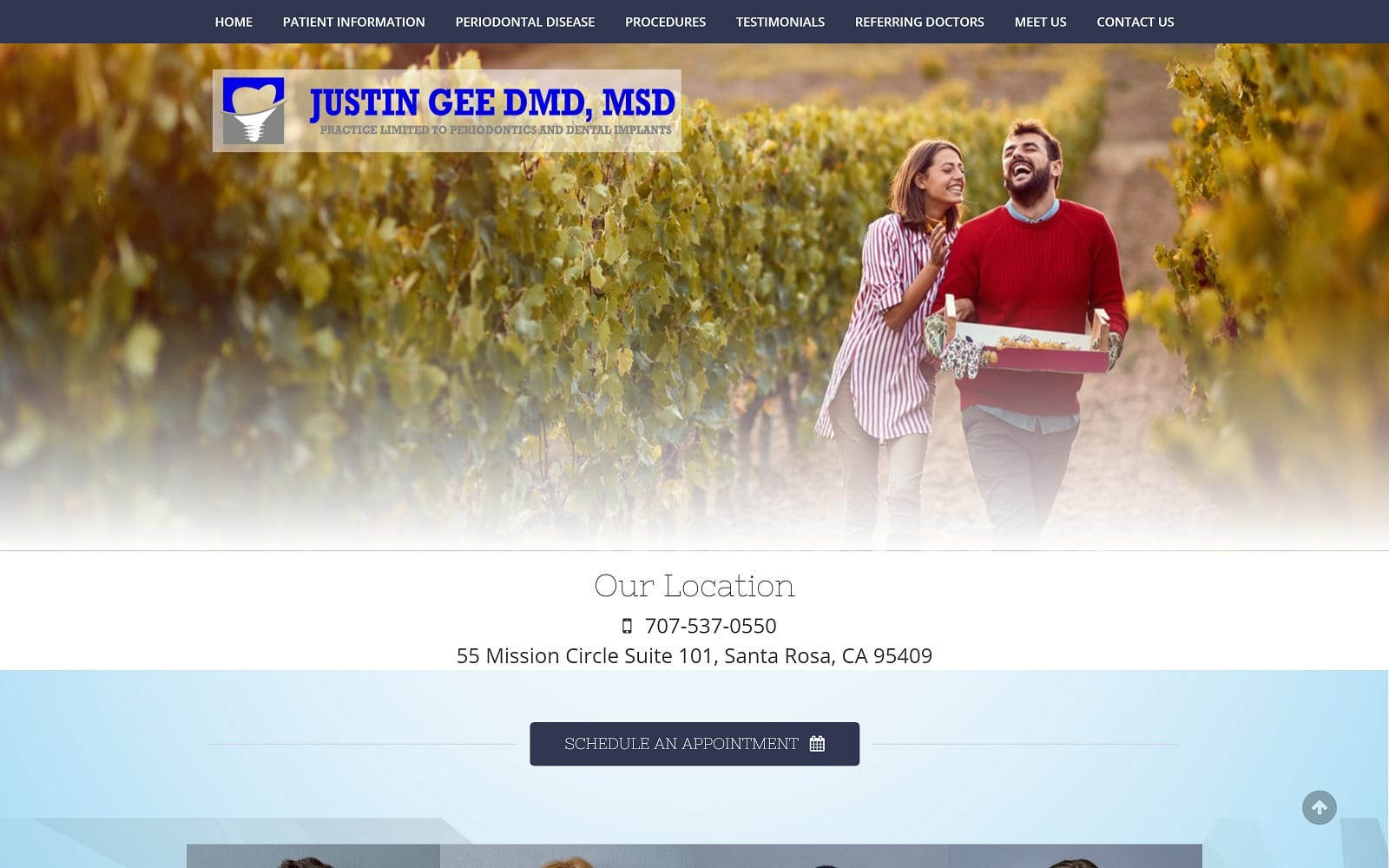The Screenshot of Justin Gee DMD, MSD periopop.com Website